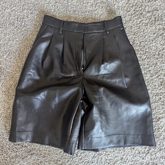 Babaton Vegan Leather Jorts - Picture 1 of 8